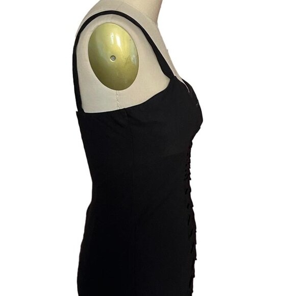 Classic Black Pleated Mini Dress - Picture 3 of 5